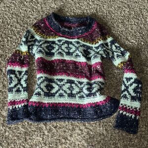 Free people colorful striped sweater, size S.
